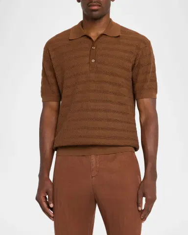 Frescobol Carioca Men's Vidal Cotton Jacquard Polo Shirt | Thumbnail 4 Frescobol Carioca Men's Vidal Cotton Jacquard Polo Shirt | Thumbnail 4