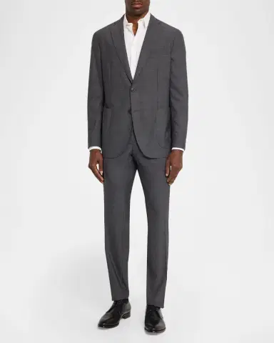 Boglioli Men's Textured Wool Two-Piece Suit | Thumbnail 2 Boglioli Men's Textured Wool Two-Piece Suit | Thumbnail 2