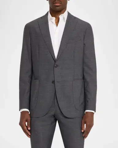 Boglioli Men's Textured Wool Two-Piece Suit | Thumbnail 4 Boglioli Men's Textured Wool Two-Piece Suit | Thumbnail 4
