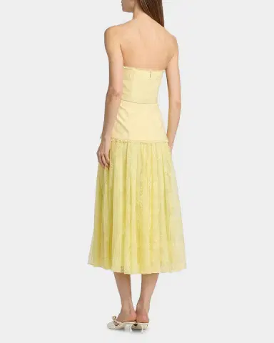Badgley Mischka Tweed Lace Peplum Midi Dress | Thumbnail 2 Badgley Mischka Tweed Lace Peplum Midi Dress | Thumbnail 2