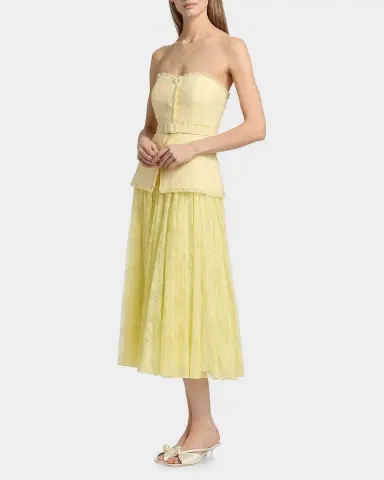 Badgley Mischka Tweed Lace Peplum Midi Dress | Thumbnail 6 Badgley Mischka Tweed Lace Peplum Midi Dress | Thumbnail 6