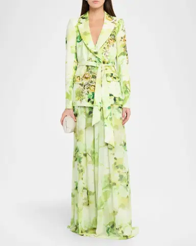 Badgley Mischka Beaded Floral-Embroidered Jacket | Thumbnail 2 Badgley Mischka Beaded Floral-Embroidered Jacket | Thumbnail 2