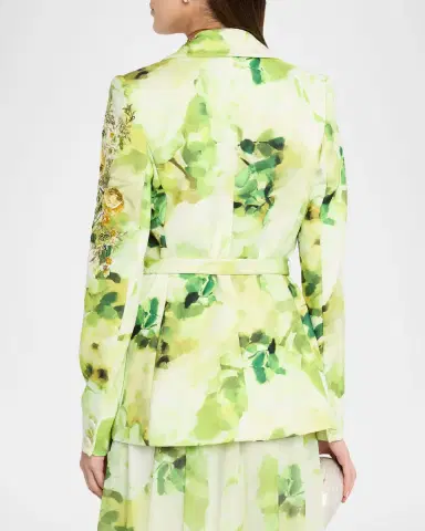 Badgley Mischka Beaded Floral-Embroidered Jacket | Thumbnail 3 Badgley Mischka Beaded Floral-Embroidered Jacket | Thumbnail 3