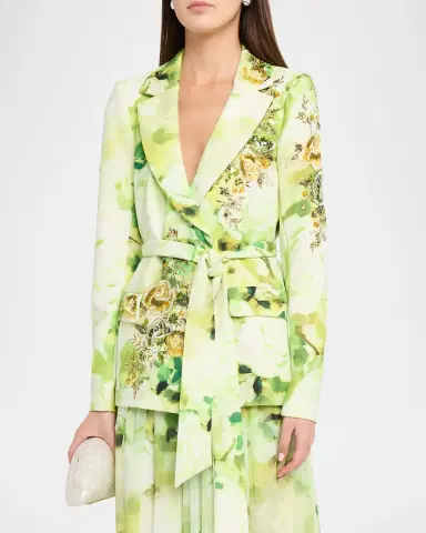Badgley Mischka Beaded Floral-Embroidered Jacket | Thumbnail 4 Badgley Mischka Beaded Floral-Embroidered Jacket | Thumbnail 4