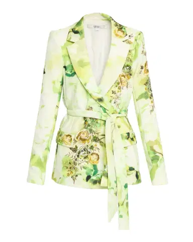 Badgley Mischka Beaded Floral-Embroidered Jacket | Thumbnail 1 Badgley Mischka Beaded Floral-Embroidered Jacket | Thumbnail 1