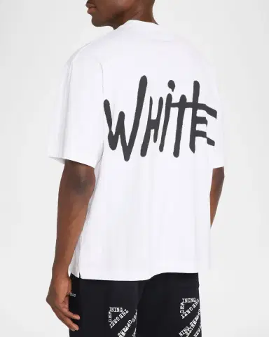 Off-White Men's Graffiti Logo Cotton Crewneck T-Shirt | Thumbnail 3 Off-White Men's Graffiti Logo Cotton Crewneck T-Shirt | Thumbnail 3