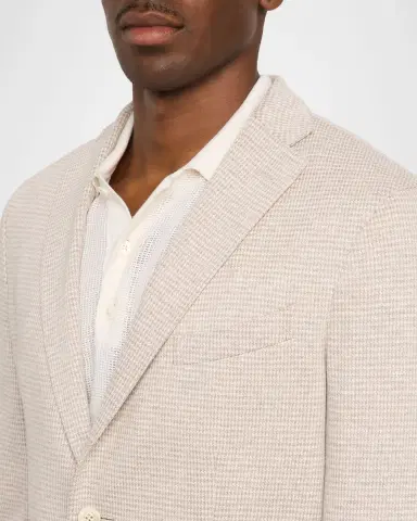 Boglioli Men 's Cotton and Linen Houndstooth Single-Breasted Sport Coat | Thumbnail 5 Boglioli Men 's Cotton and Linen Houndstooth Single-Breasted Sport Coat | Thumbnail 5