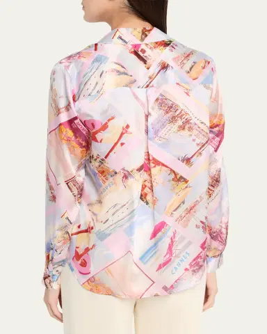 L'Agence Tyler Silk Button-Front Blouse | Thumbnail 3 L'Agence Tyler Silk Button-Front Blouse | Thumbnail 3