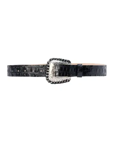 L'Agence Brisa Croc-Embossed Leather Belt | Thumbnail 2 L'Agence Brisa Croc-Embossed Leather Belt | Thumbnail 2