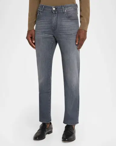 Jacob Cohen Men's Slim Stretch Grey Denim Jeans | Thumbnail 4 Jacob Cohen Men's Slim Stretch Grey Denim Jeans | Thumbnail 4