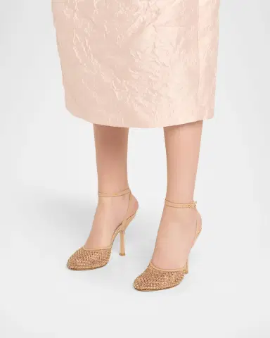 Stuart Weitzman 8mm Bareitall Shine Mesh and Leather Pumps | Thumbnail 2 Stuart Weitzman 8mm Bareitall Shine Mesh and Leather Pumps | Thumbnail 2