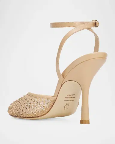 Stuart Weitzman 8mm Bareitall Shine Mesh and Leather Pumps | Thumbnail 4 Stuart Weitzman 8mm Bareitall Shine Mesh and Leather Pumps | Thumbnail 4