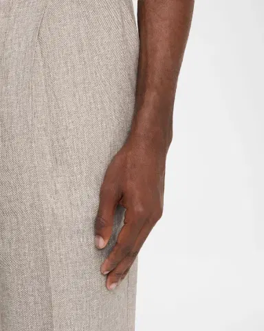 Brunello Cucinelli Men's Double-Pleated Linen Drawstring Pants | Thumbnail 5 Brunello Cucinelli Men's Double-Pleated Linen Drawstring Pants | Thumbnail 5