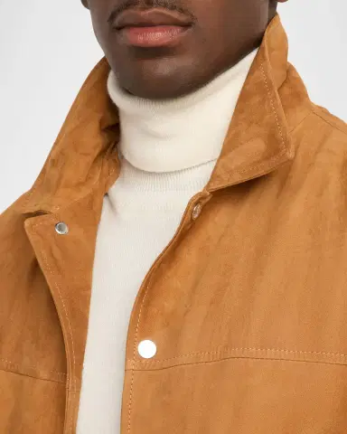 Brunello Cucinelli Men's Lightweight Suede Jacket | Thumbnail 5 Brunello Cucinelli Men's Lightweight Suede Jacket | Thumbnail 5