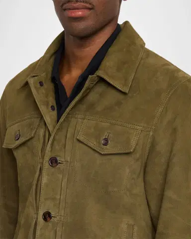 OFFICINE GÉNÉRALE Men 's Liam Suede Trucker Jacket | Thumbnail 5 OFFICINE GÉNÉRALE Men 's Liam Suede Trucker Jacket | Thumbnail 5