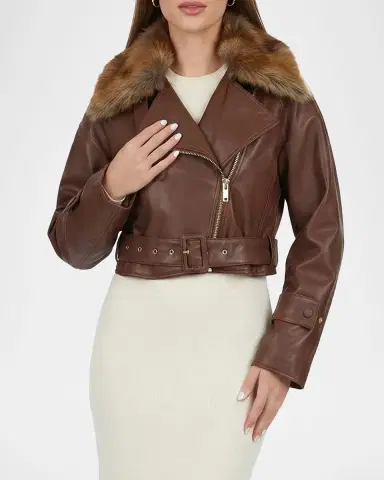 Gorski Select Lamb Leather Moto Jacket With Detachable Lamb Shearling Collar | Thumbnail 4 Gorski Select Lamb Leather Moto Jacket With Detachable Lamb Shearling Collar | Thumbnail 4