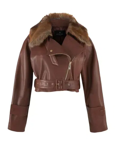 Gorski Select Lamb Leather Moto Jacket With Detachable Lamb Shearling Collar | Thumbnail 1 Gorski Select Lamb Leather Moto Jacket With Detachable Lamb Shearling Collar | Thumbnail 1