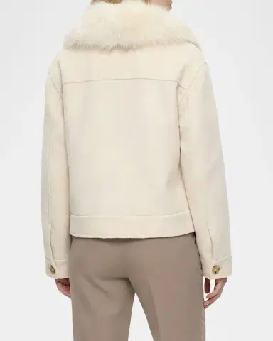 Gorski Cashmere And Wool Jacket With Detachable Goat Shearling Collar | Thumbnail 3 Gorski Cashmere And Wool Jacket With Detachable Goat Shearling Collar | Thumbnail 3