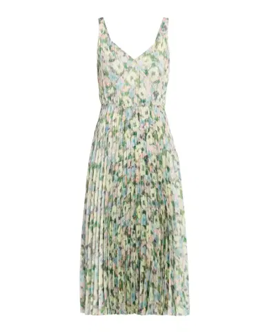 Vince Pleated Painted Garden V-Neck Midi Dress | Thumbnail 1 Vince Pleated Painted Garden V-Neck Midi Dress | Thumbnail 1