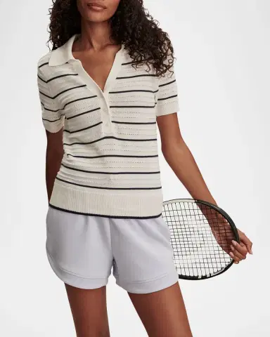 Varley Wren Striped Knit Polo | Thumbnail 4 Varley Wren Striped Knit Polo | Thumbnail 4