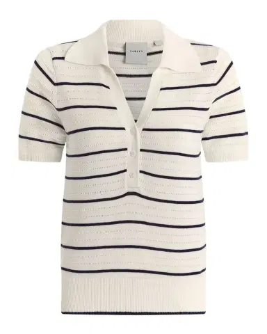 Varley Wren Striped Knit Polo | Thumbnail 1 Varley Wren Striped Knit Polo | Thumbnail 1