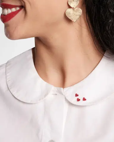 Frances Valentine Louise Heart-Embroidered Cotton Top | Thumbnail 3 Frances Valentine Louise Heart-Embroidered Cotton Top | Thumbnail 3