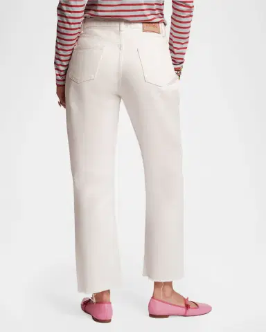 Frances Valentine Andy Cropped Frayed-Hem Cotton Denim Jeans | Thumbnail 3 Frances Valentine Andy Cropped Frayed-Hem Cotton Denim Jeans | Thumbnail 3