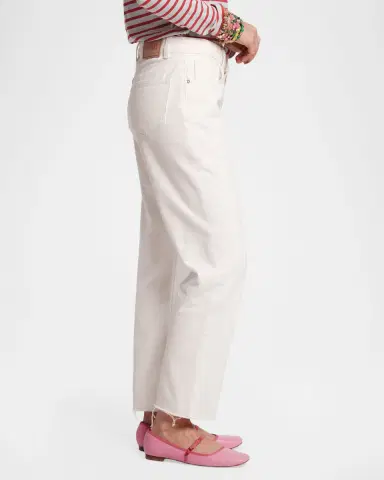 Frances Valentine Andy Cropped Frayed-Hem Cotton Denim Jeans | Thumbnail 4 Frances Valentine Andy Cropped Frayed-Hem Cotton Denim Jeans | Thumbnail 4