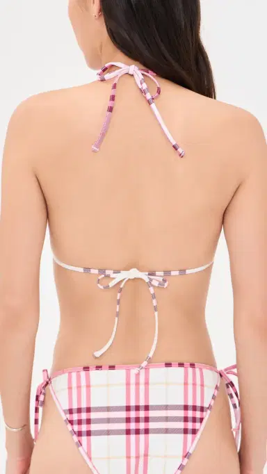 Burberry Sadie Check Bikini Top Aubergine Purple L | Thumbnail 3 Burberry Sadie Check Bikini Top Aubergine Purple L | Thumbnail 3