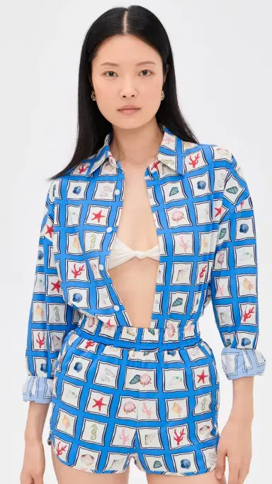 Stylest x Lia Burke Libaire Quick-Drying Button Down Beach Shirt Seaside | Thumbnail 2 Stylest x Lia Burke Libaire Quick-Drying Button Down Beach Shirt Seaside | Thumbnail 2