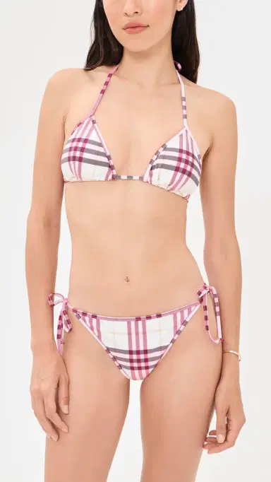 Burberry Sadie Checkered Bikini Bottoms Aubergine Purple M | Thumbnail 4 Burberry Sadie Checkered Bikini Bottoms Aubergine Purple M | Thumbnail 4
