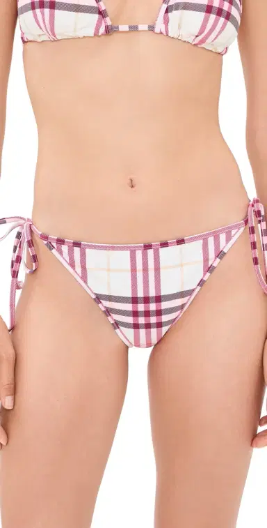 Burberry Sadie Checkered Bikini Bottoms Aubergine Purple M | Thumbnail 1 Burberry Sadie Checkered Bikini Bottoms Aubergine Purple M | Thumbnail 1
