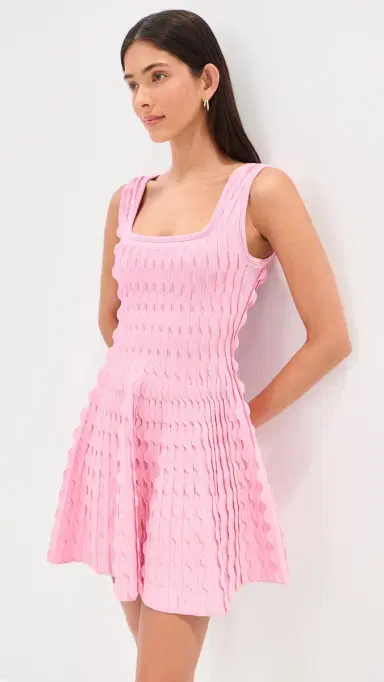 SIMKHAI Vanna calloped Knit Mini Dress Daisy | Thumbnail 2 SIMKHAI Vanna calloped Knit Mini Dress Daisy | Thumbnail 2