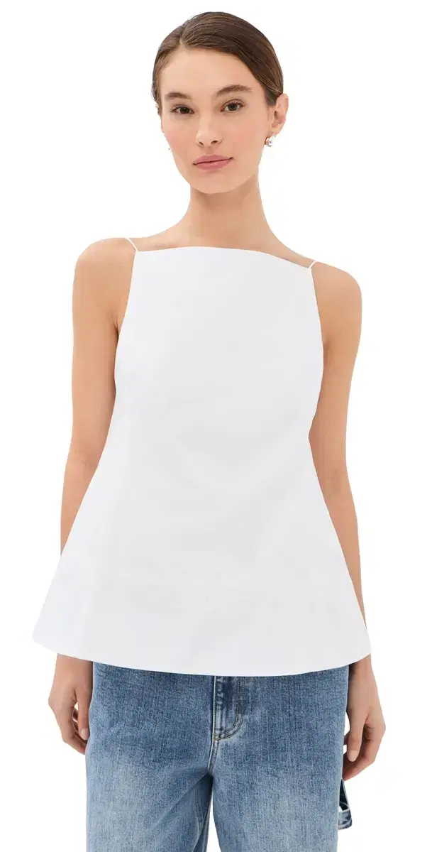 Poplin Strappy Open Back Top White Poplin Strappy Open Back Top White