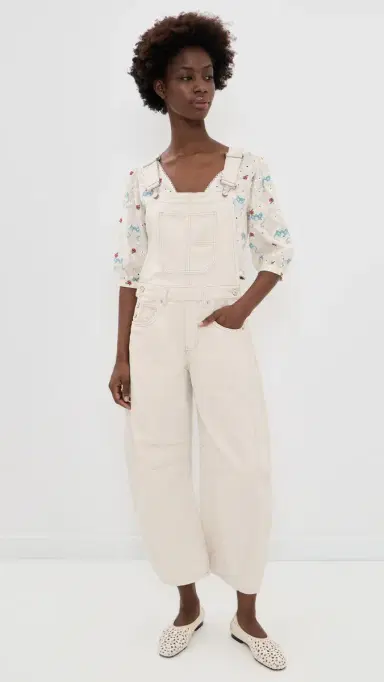 Free People Good Luck Overalls Milk S | Thumbnail 2 Free People Good Luck Overalls Milk S | Thumbnail 2