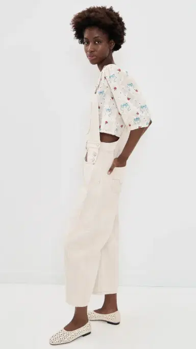 Free People Good Luck Overalls Milk S | Thumbnail 4 Free People Good Luck Overalls Milk S | Thumbnail 4