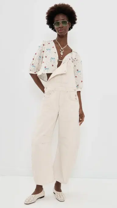 Free People Good Luck Overalls Milk S | Thumbnail 5 Free People Good Luck Overalls Milk S | Thumbnail 5