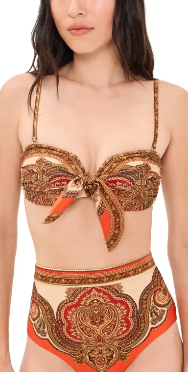 Zimmermann Mahon Scarf Tie Bikini Top Tangerine Paisley | Thumbnail 1 Zimmermann Mahon Scarf Tie Bikini Top Tangerine Paisley | Thumbnail 1