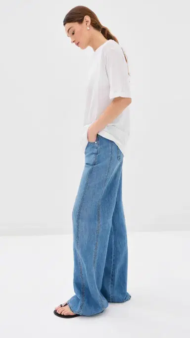 Tibi Sheer Crepe Knit Tee White | Thumbnail 5 Tibi Sheer Crepe Knit Tee White | Thumbnail 5