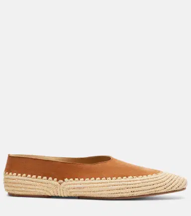 Gabriela Hearst Strength crochet raffia-trimmed suede flats | Thumbnail 3 Gabriela Hearst Strength crochet raffia-trimmed suede flats | Thumbnail 3