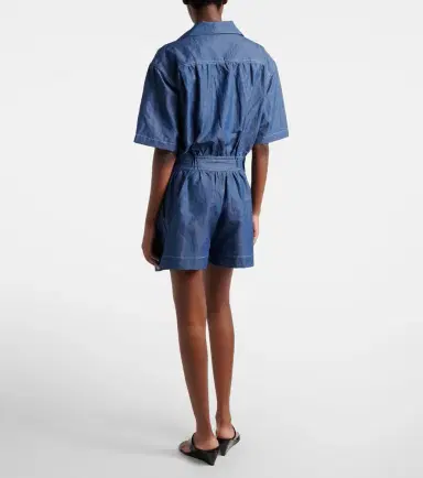 Prada Cotton and linen chambray romper | Thumbnail 3 Prada Cotton and linen chambray romper | Thumbnail 3