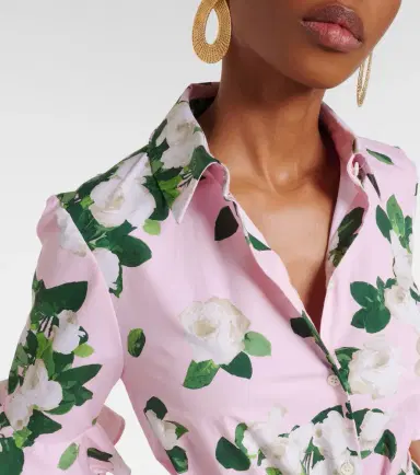 Carolina Herrera Belted floral cotton-blend shirt dress | Thumbnail 3 Carolina Herrera Belted floral cotton-blend shirt dress | Thumbnail 3