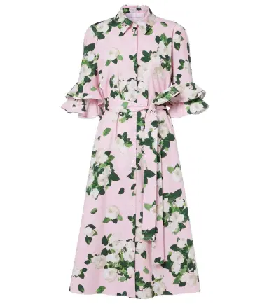 Carolina Herrera Belted floral cotton-blend shirt dress | Thumbnail 1 Carolina Herrera Belted floral cotton-blend shirt dress | Thumbnail 1