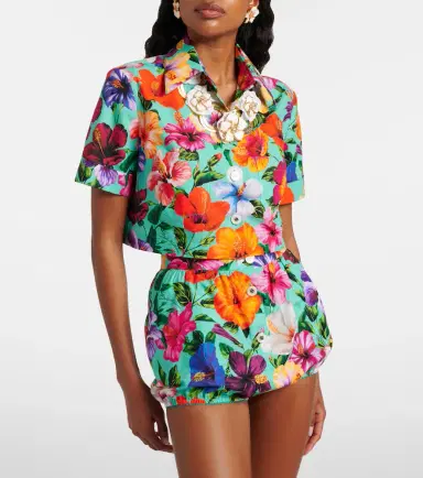 Dolce & Gabbana Floral cotton crop top | Thumbnail 5 Dolce & Gabbana Floral cotton crop top | Thumbnail 5