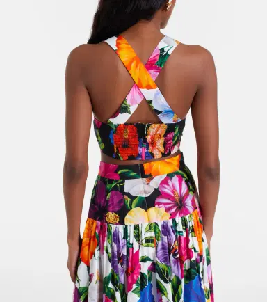 Dolce & Gabbana Floral cotton crop top | Thumbnail 3 Dolce & Gabbana Floral cotton crop top | Thumbnail 3
