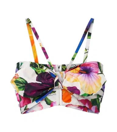 Dolce & Gabbana Bow-detail floral cotton bra top | Thumbnail 1 Dolce & Gabbana Bow-detail floral cotton bra top | Thumbnail 1