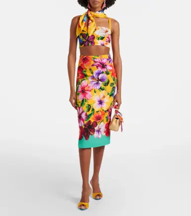 Dolce & Gabbana Floral silk-blend crop top | Thumbnail 3 Dolce & Gabbana Floral silk-blend crop top | Thumbnail 3