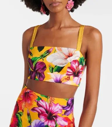 Dolce & Gabbana Floral silk-blend crop top | Thumbnail 4 Dolce & Gabbana Floral silk-blend crop top | Thumbnail 4