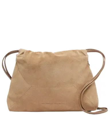 Brunello Cucinelli Mellow Small suede shoulder bag | Thumbnail 1 Brunello Cucinelli Mellow Small suede shoulder bag | Thumbnail 1