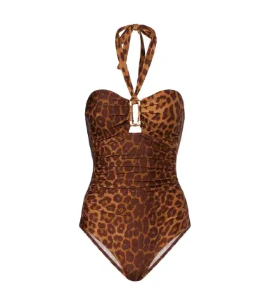 Zimmermann Mahon leopard-print halterneck swimsuit | Thumbnail 1 Zimmermann Mahon leopard-print halterneck swimsuit | Thumbnail 1